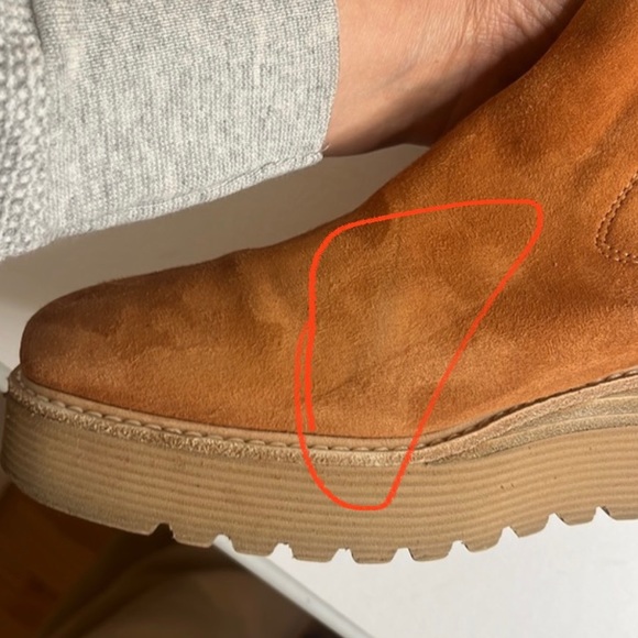 Anthropologie silent D red suede platform boots FLAWED - Picture 4 of 12